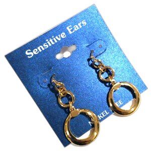 Elegant Gold tone  Hoops Design Drop Dangle Earrings - Women's Fashion Jewelry
